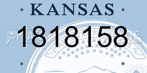 1818158 Kansas License Plate