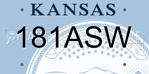 181ASW Kansas License Plate