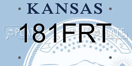 181FRT Kansas License Plate