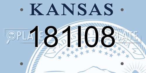 181I08 Kansas License Plate
