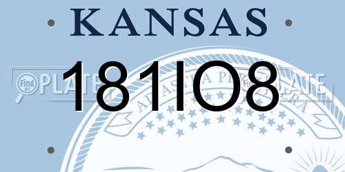 181IO8 Kansas License Plate