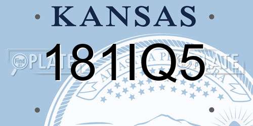 181IQ5 Kansas License Plate