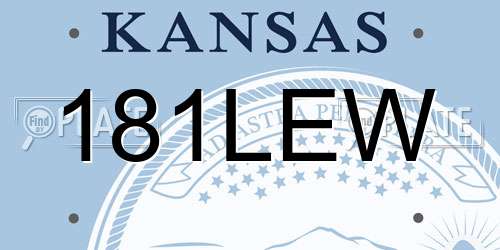 181LEW Kansas License Plate