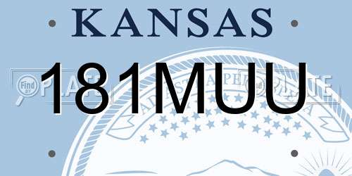 181MUU Kansas License Plate