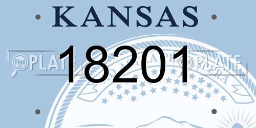 18201 Kansas License Plate