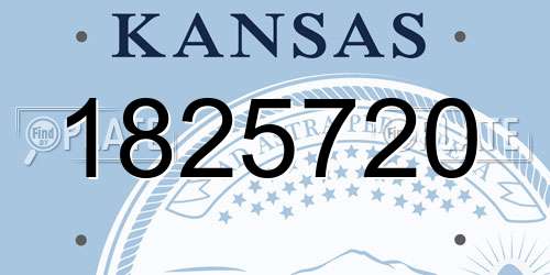 1825720 Kansas License Plate