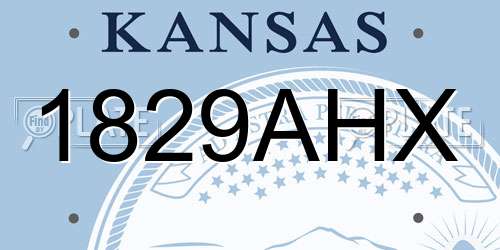 1829AHX Kansas License Plate