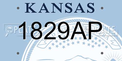 1829AP Kansas License Plate