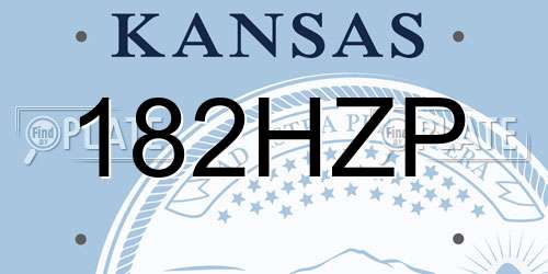 182HZP Kansas License Plate