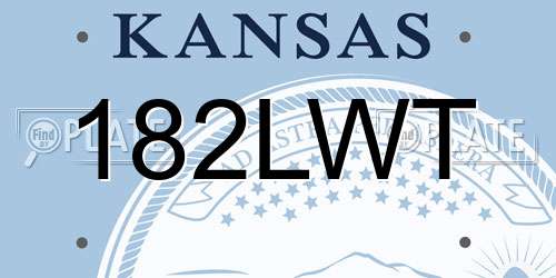 182LWT Kansas License Plate