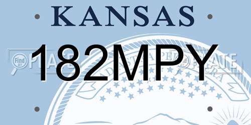 182MPY Kansas License Plate