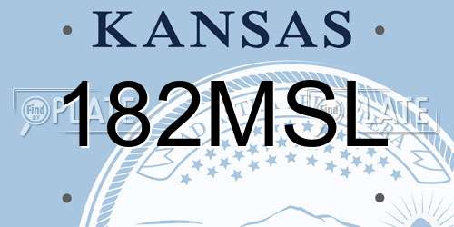 182MSL Kansas License Plate
