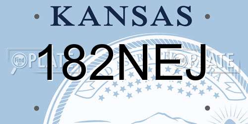 182NEJ Kansas License Plate