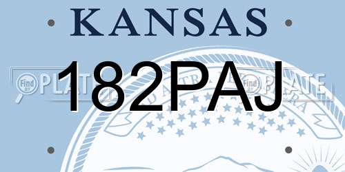 182PAJ Kansas License Plate