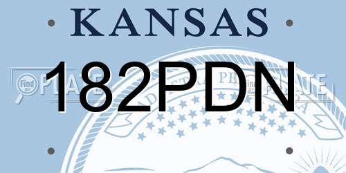 182PDN Kansas License Plate