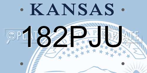 182PJU Kansas License Plate