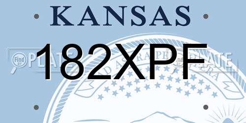 182XPF Kansas License Plate
