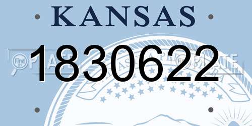 1830622 Kansas License Plate