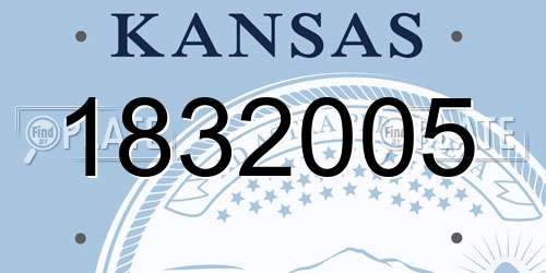 1832005 Kansas License Plate