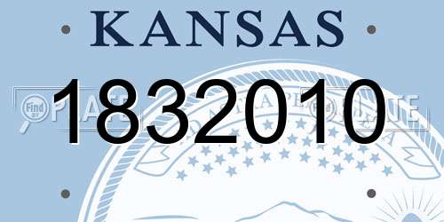 1832010 Kansas License Plate