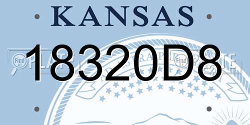 18320D8 Kansas License Plate