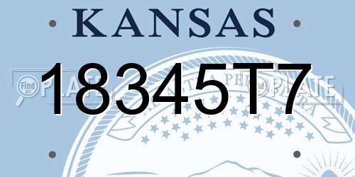 18345T7 Kansas License Plate