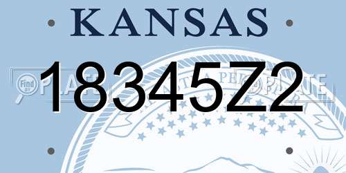 18345Z2 Kansas License Plate