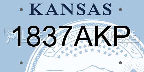 1837AKP Kansas License Plate