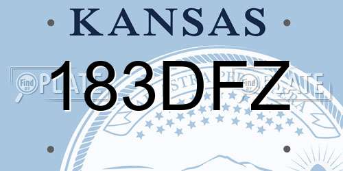 183DFZ Kansas License Plate