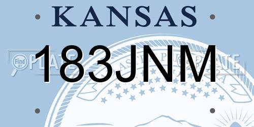 183JNM Kansas License Plate