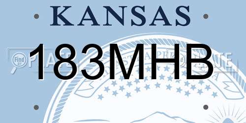 183MHB Kansas License Plate