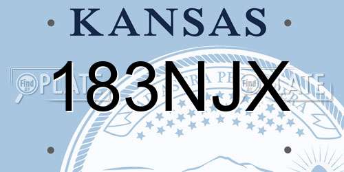 183NJX Kansas License Plate