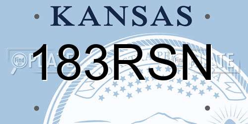 183RSN Kansas License Plate