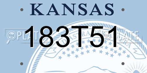 183T51 Kansas License Plate