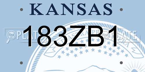 183ZB1 Kansas License Plate