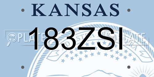 183ZSI Kansas License Plate