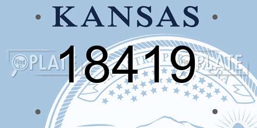 18419 Kansas License Plate