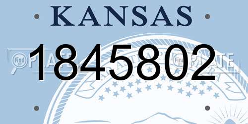 1845802 Kansas License Plate