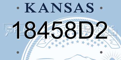 18458D2 Kansas License Plate