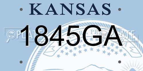 1845GA Kansas License Plate