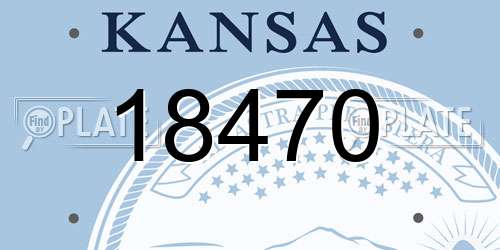 18470 Kansas License Plate
