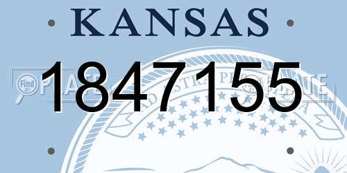 1847155 Kansas License Plate