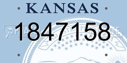 1847158 Kansas License Plate