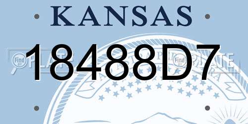 18488D7 Kansas License Plate