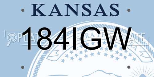 184IGW Kansas License Plate