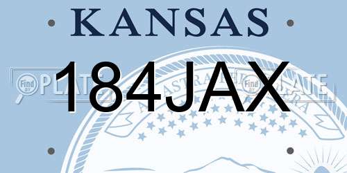 184JAX Kansas License Plate