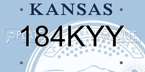 184KYY Kansas License Plate