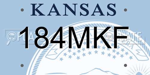 184MKF Kansas License Plate