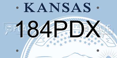 184PDX Kansas License Plate