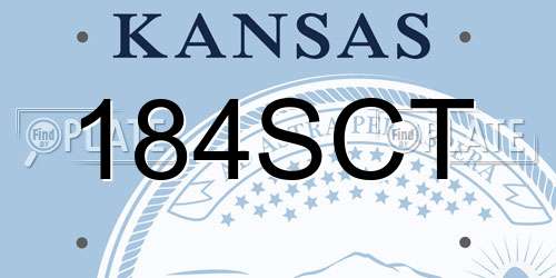 184SCT Kansas License Plate